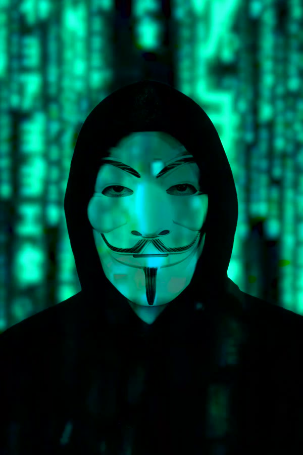 Anonymous — green-screen chroma key composite